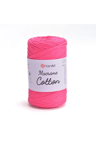 Yarnart Macrame Cotton - Μακραμέ Χειροποίητο Νήμα Πλεκτομηχανής Highlighter Pink-803