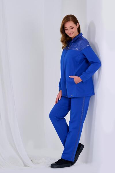 DE WHITES Δερμάτινο μπουφάν με φερμουάρ με λεπτομέρειες σε μεγάλο μέγεθος