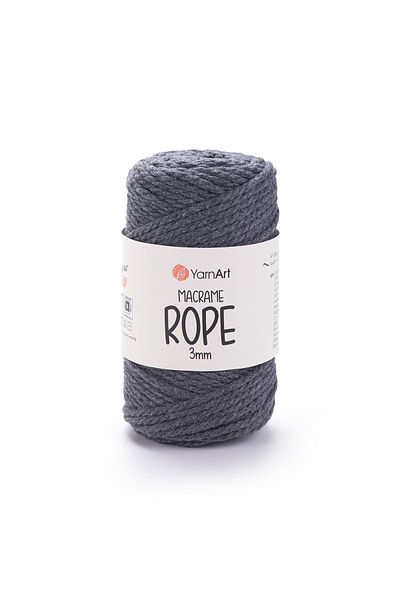 Yarnart Σχοινί Macrame 3 Mm - Σχοινί Πλεκτομηχανής Μακραμέ Ανθρακί-758