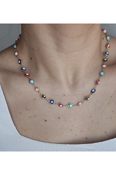 İNİTİUM Xuping Seri Renkli Nazar Boncuklu Kolye