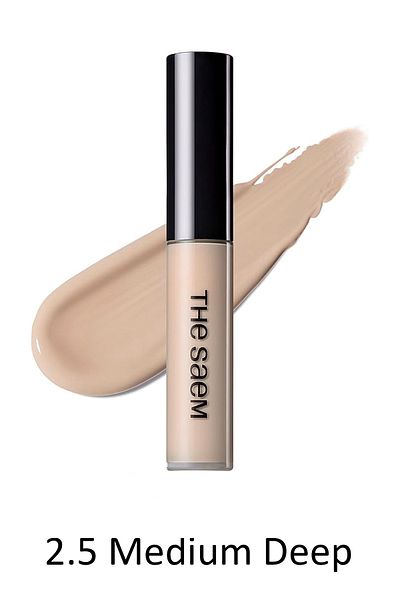 THE SAEM Perfection Type Concealer - Long-Lasting, Liquid Concealer Cover, 2.5 Medium Deep (Vi̇onine)