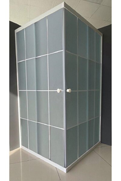 Durul Duşakabin Kare Komple Buzlu Beyaz Çizgi Cam