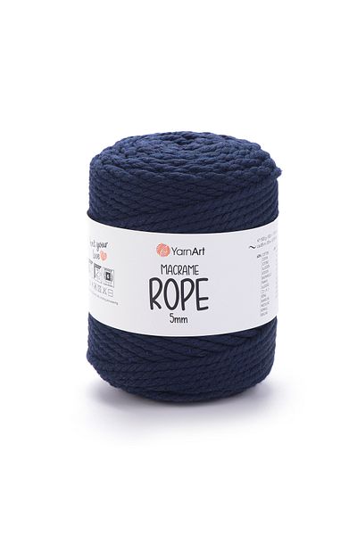 Yarnart Σχοινί Macrame 5 mm - Σχοινί Πλεκτομηχανής Μακραμέ Ναυτικό Μπλε-784