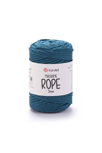 Yarnart Σχοινί Macrame 3 mm - Σχοινί Πλεκτομηχανής Macrame Petrol Blue-789