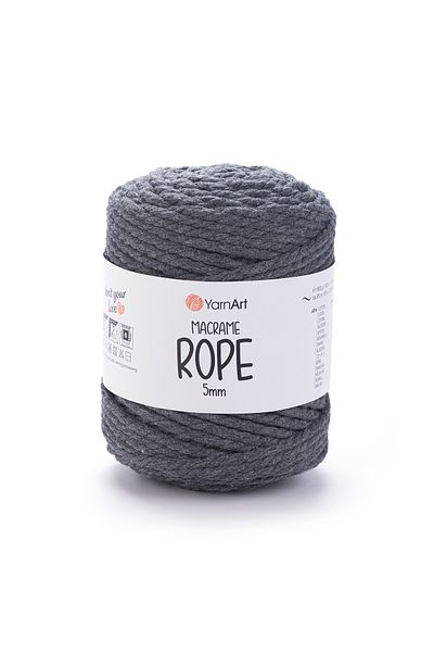 Yarnart Σχοινί Macrame 5 mm - Μακραμέ Χέρι Πλεκτό Σχοινί Γκρι-758