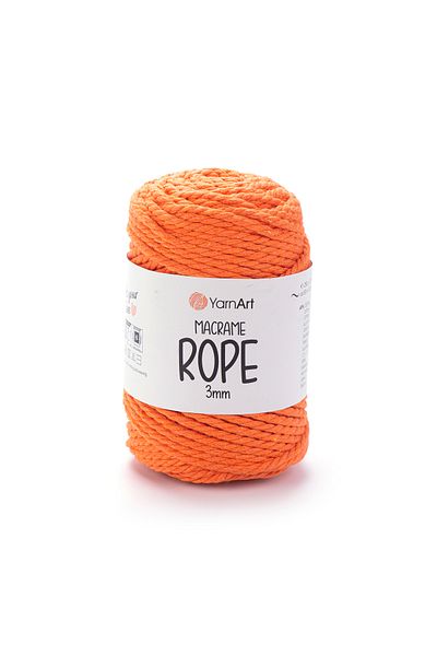 Yarnart Macrame Rope 3 Mm - Macrame Hand Knitting Rope Ανοιχτό Πορτοκαλί-770