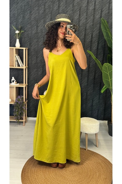 PUANT Rochie de damă din viscoză cu bretele - Model simplu de vară