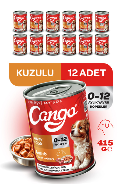 Cango Yavru Yaş Köpek Maması Kuzu Etli 415gr 12li