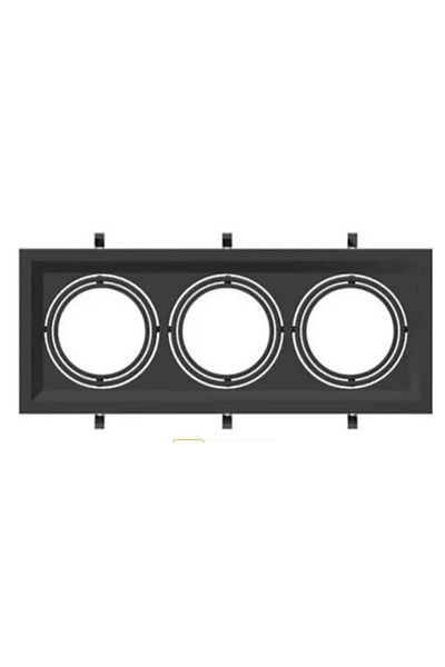 Cata Pars Black Square Spot 3-Piece Recessed Gu-10 Cap (Without Bulb)