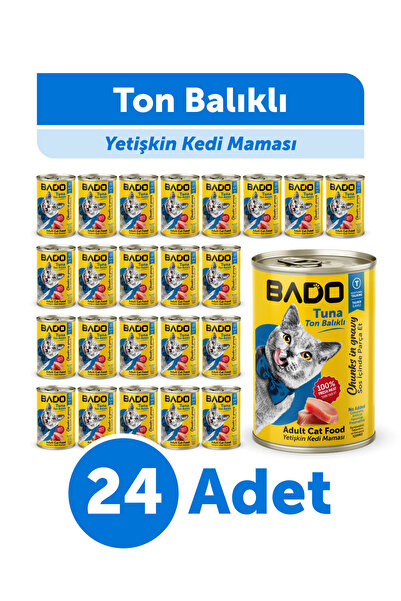 Bado Yetişkin Yaş Kedi Maması Ton Balıklı 400Gr 24'lü