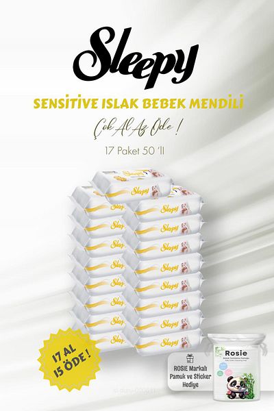 Sleepy Sensitive Buy 17 Pay 15 Pack of 50 Wet Baby Wipes and Rosie Baby Cleaning Cotton