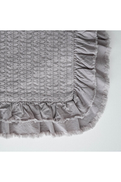 Ecocotton Ayda Double Duvet Cover Set 100% Organic Cotton Woven Gray 200x220 Cm