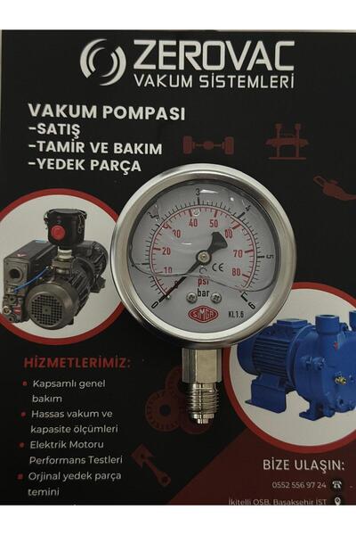 SIMGA 0-6 Bar Çap Ø63 Mm Alttan Bağlantılı Gliserinli Manometre