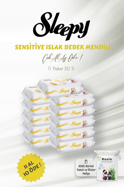 Sleepy Sensitive Wet Baby Wipes Buy 11 Pay 10 50's and Rosie Baby Cleaning Cotton