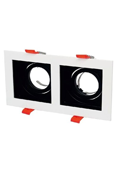 Cata Pars Beyaz-Siyah Kare Spot 2Li Sıva Altı GU-10 Duylu (Ampulsüz)