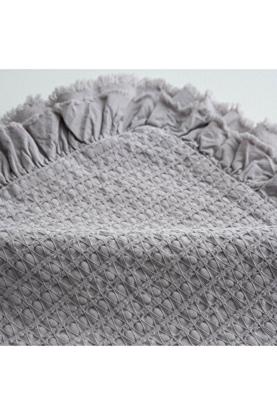 Ecocotton Ayda Double Duvet Cover Set 100% Organic Cotton Woven Gray 200x220 Cm