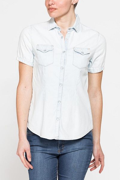 Carrera Jeans CĂMAȘĂ CU MÂNECĂ SCURTĂ, CROIALĂ SLIM, DIN DENIM UȘOR, 9oz