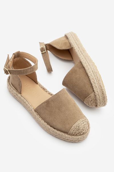 Marjin Γυναικεία σανδάλια Olive Suede - Γνήσιο δέρμα, Εσπαντρίγιες από γιούτα με λουράκι αστραγάλου, Zoder Soil Suede