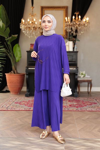 LOCCO Costum de damă din pânză pufoasă violet