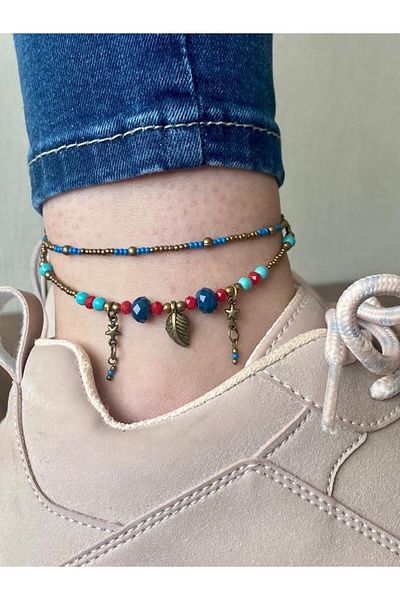 etniko Special Design Handmade Multiple Women's Anklet