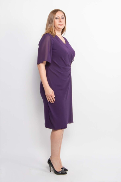 EZZE 4212 Rochie din șifon și rochie detaliată din bronz cristal