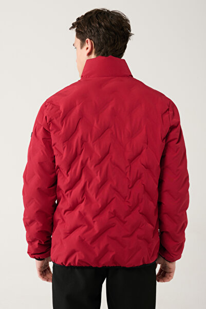 Avva Erkek Kırmızı Comfort Fit Şişme Dik Yaka Su İtici Rüzgar Geçirmez Hafif Mont E006036