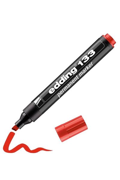 Edding EDDING PERMANENT MARKER CUT TIP RED ED-133 (5 Pieces)