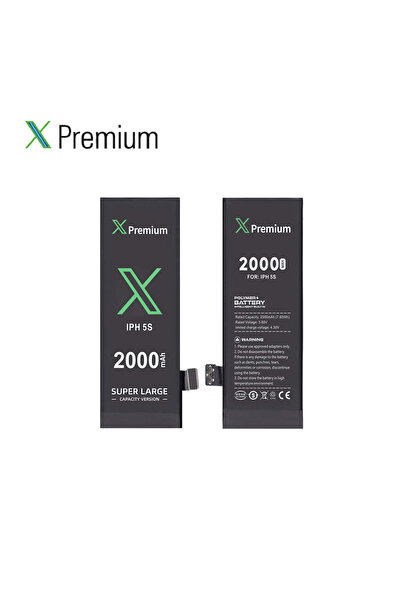X PREMİUM İphone 5s Yüksek Kapasiteli Batarya Pil 2000 Mah Xpremium