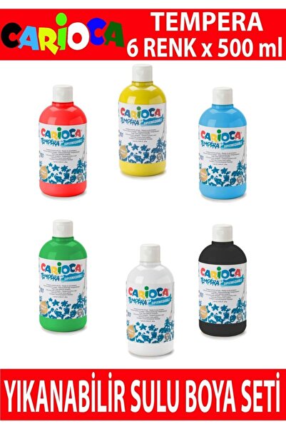 carioca Tempera Yıkanabilir Sulu Boya Seti 6 Renk X 500 ml.