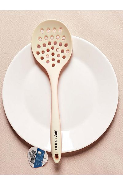 EMPA A V M Ivory Fireproof Non-Stick 5' Self-Standing Rice Spoon Colander Spoon Set