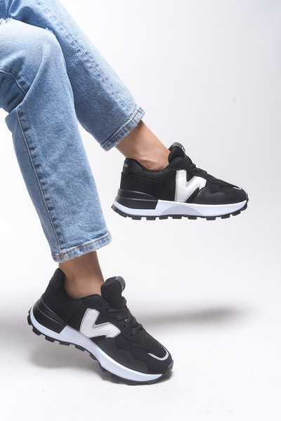 Riccon Kadın Sneaker 001210 Siyah Beyaz