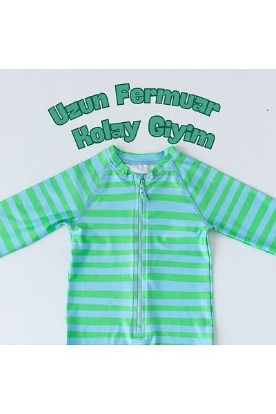 Mama Yoyo Baby&Kids Front Zipper - Jumpsuit Swimsuit - Striped
