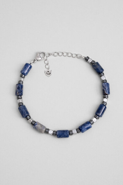 So CHIC... Sodalit Taşlı 21 Cm Çelik Erkek Bileklik