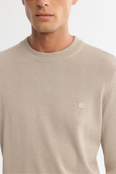Avva Men's Mink Crew Neck Viscose Knitwear Sweater B 005021