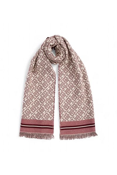 Tommy Hilfiger Monoplay Jacquard Red Scarf