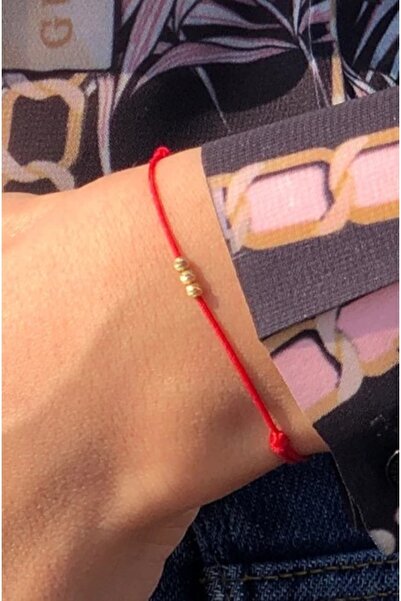 bygüneşaccessories Kırmızı Ipli 3'lü Dorika Toplu Bileklik BİL001