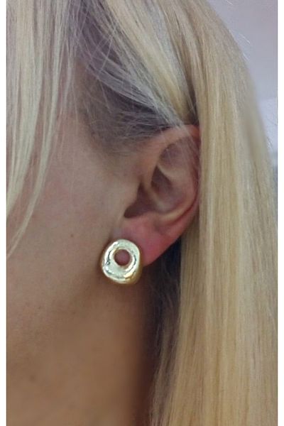 mos&more Gold Center Hole Stylish Casual Women's Earrings