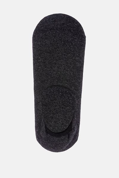 Avva Men's Anthracite 3-Piece Ballerina Socks B008555