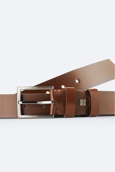 Avva Men's Brown 100% Leather Belt A51Y9306