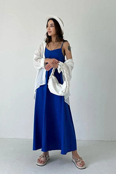 MOLLYMORE Saks Color Nu arată în interior țesătură înfășurată Rochie lungă neagră cu bretele reglabile din Lycra