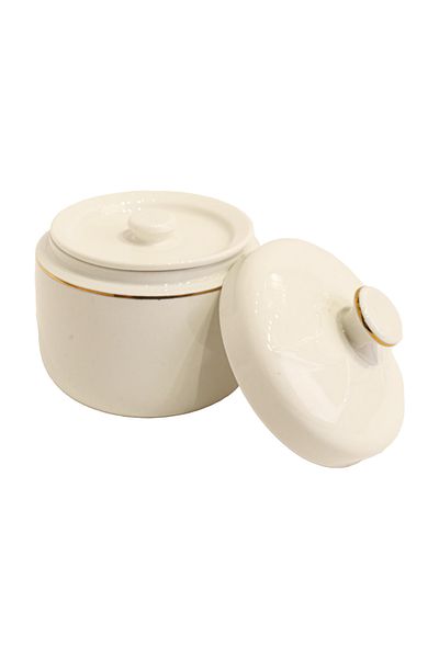 Generic Elegant ceramic tea sugar bowl (11cm length * 12cm height) (Capacity: 600ml) - in elegant white