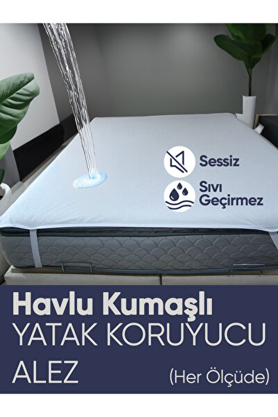 Piyes Home Sıvı Geçirmez Dört Köşe Lastikli Yatak Koruyucu Havlu Alezler