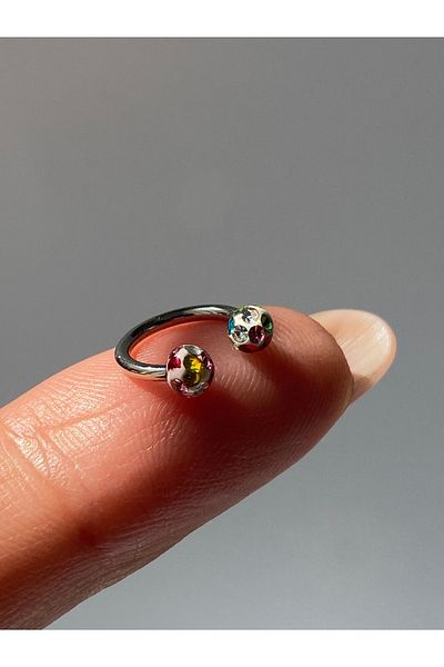 kurukafagift Stainless Steel Half Moon Colorful Bulk Piercing Helix Tragus Helix Cartilage 8 mm