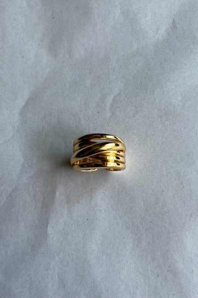 stravis Gold Color Spiral Design Ring