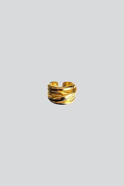 stravis Gold Color Spiral Design Ring