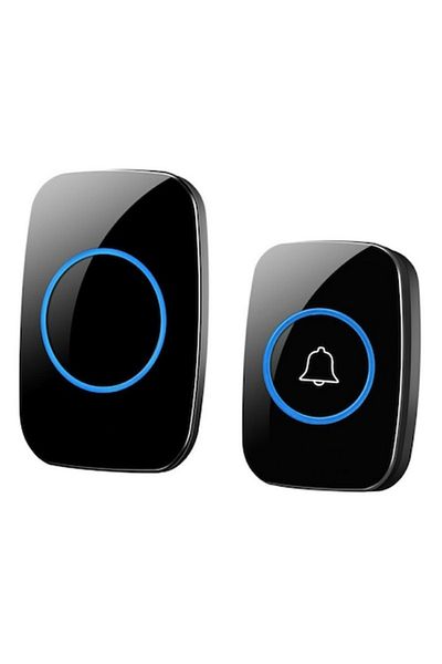 Bogadini Sonerie Wireless Pentru Exterior – Impermeabila, 20 Metri Acoperire, Negru