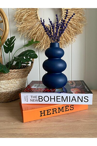 Porselian Dekoratif Büyük Boğumlu Vazo – Modern & Şık Ev Aksesuarı 20x13