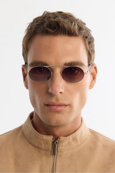 Avva Men's Brown Round Hand Made Sunglasses A41Y8809