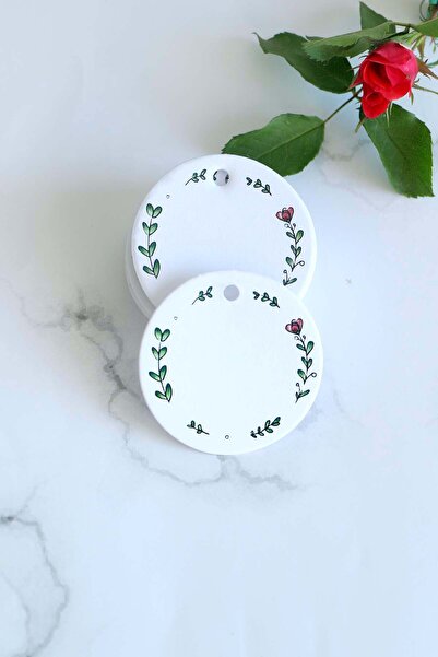 Vice Fiyat Düğün Nişan Nikah Hediye Etiketi  Yuvarlak 40 Adet 5 cm