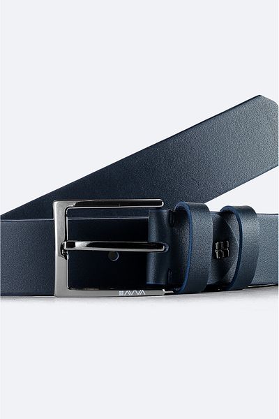 Avva Men's Navy Blue Leather Belt - A41y9313